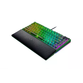 Mehāniskā spēļu tastatūra Razer MelnsWidow V4 75% — vadu savienojums, ASV izkārtojums, Phantom zaļa Edition, Razer mehāniskie taktilie slēdži