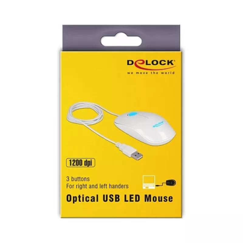 Pele DeLOCK 12537 USB Type-A optiskā 1200 DPI
