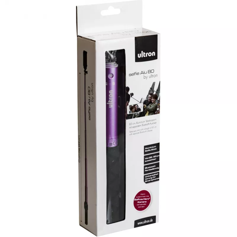 Selfie Stick Ultron Alu 80 Universal Melns Pink