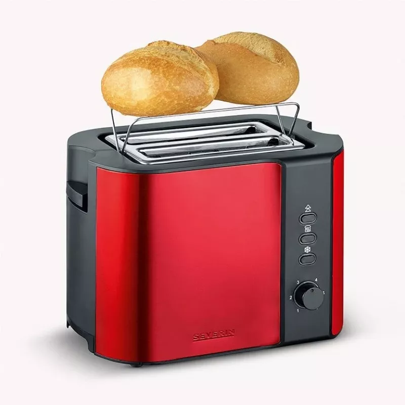 Tosteris Severin AT 2217 2 šķēles 800 W melns sarkans