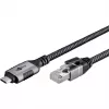 Goobay 70755 USB-C uz RJ45 Ethernet CAT 6 kabelis stabilam vadu interneta savienojumam ar maršrutētāju/modemu/tīkla komutatoru/aizstāj USB uz RJ45 adapteri / 1