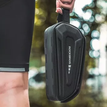 Velosipēda rāmja soma Rockbros modelis ar 1,7 L ietilpību, telefona kabatu, melna