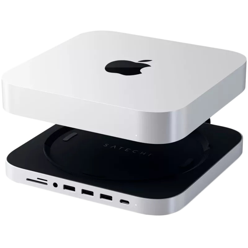 Satechi USB Type-C alumīnija statīvs un centrmezgls Apple Mac mini (sudraba)