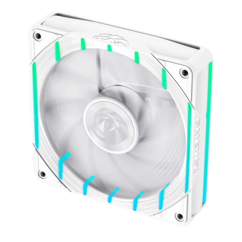 GAMEMAX TORNADO T12 ARGB-RW 120mm balts reversā lāpstiņa korpusa ventilators