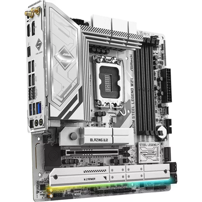 Mātesplate ASRock B860M Steel Legend WiFi — Intel B860, LGA 1851, micro‑ATX, DDR5, 4 DIMM, Wi‑Fi 6E, 2.5GbE