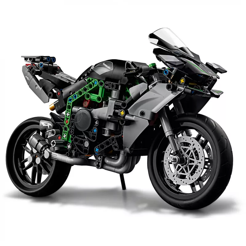 LEGO Technic motocikla modelis Kawasaki Ninja H2R 42170 — 1:1 mēroga replika, 643 detaļas, instrukciju lapa, no 10 gadiem