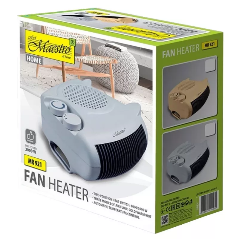 MAESTRO THERMO VENTILATORA SILDĪTĀJS 2000W pelēks