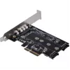 Silverstone SST-ECM27 M.2/SATA adapterkarte, PCIe 4.0, 1x M-Key, 2x SATA 6G - zema profila