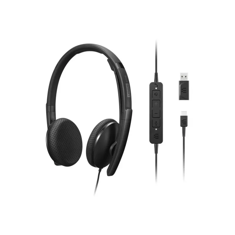 Lenovo 4XD1M45626 austiņas/headset ar vadu, galvas lente, USB Type-C, melnas