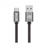 USB datu kabelis Tellur USB uz Type-C 1 m Denim, pīts 1m kabelis uzlādei un datu pārraidei