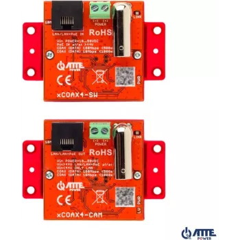 Atte Aktīvie Ethernet un PoE pārveidotāji xCOAX4-SET 18346 – komplekts Ethernet pārraidei pa koaksiālo kabeli, PoE atbalsts