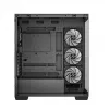 Datora korpuss DeepCool CG580 4F Midi Tower — ATX/ITX/MicroATX, rūdīts stikls, 3 × 120 mm + 1 × 120 mm ventilatori, 2 × 3,5 collu un 2 × 2,5 collu nodalījumi, USB-A × 2 USB-C × 1, melns