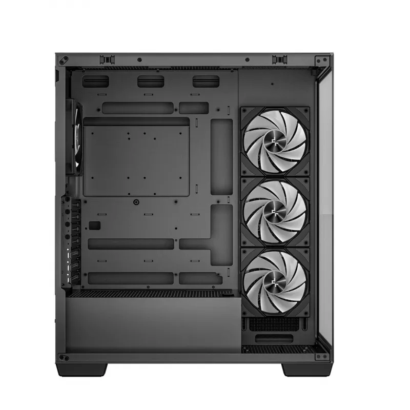 Datora korpuss DeepCool CG580 4F Midi Tower — ATX/ITX/MicroATX, rūdīts stikls, 3 × 120 mm + 1 × 120 mm ventilatori, 2 × 3,5 collu un 2 × 2,5 collu nodalījumi, USB-A × 2 USB-C × 1, melns