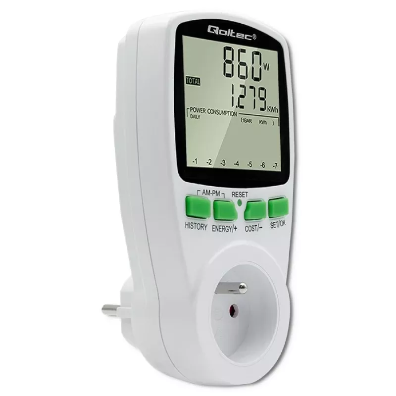 Jaudas mērītājs QOLTEC PM0627 3680W ar vēsturi — QOLTEC PM0627 3680W