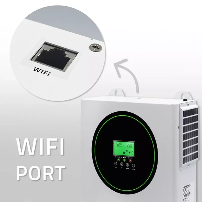 Ārpustīkla saules invertors QOLTEC 3500W modelis 53864 autonomām fotoelementu sistēmām