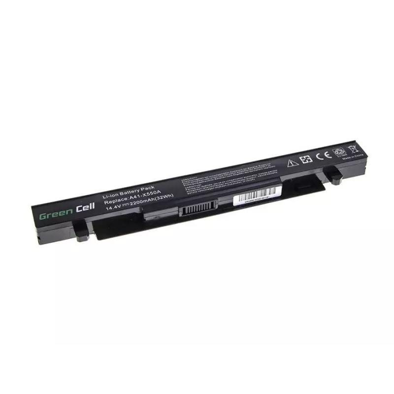 Baterija zaļa Cell AS58 ASUS klēpjdatoriem — Li-Ion 2200 mAh, 14,4 V, 4 elementi, melna