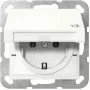 Strāvas kontaktligzda Schuko GIRA System 55, balta, dziļums 29 mm