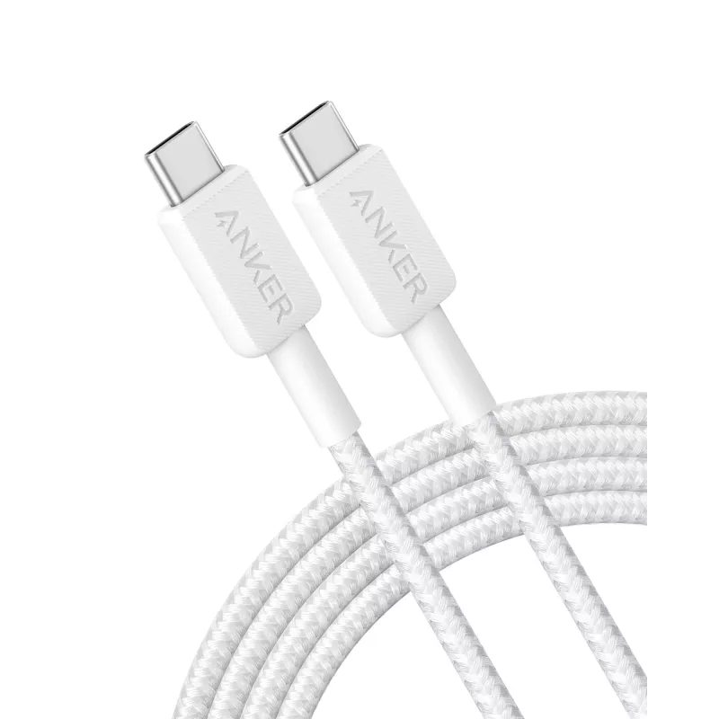 USB-C uz USB-C kabelis Anker 322 — 1,8 m, balts