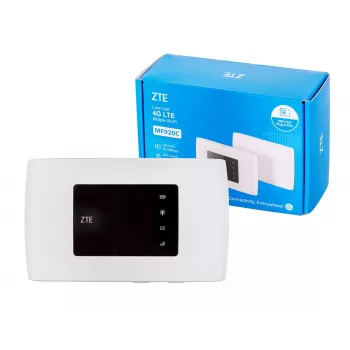 Mobilā tīkla maršrutētājs ZTE MF920C — LTE 4G (800/900/1800/2100/2600 MHz), WLAN 150 Mbps, 2000 mAh baterija, balts