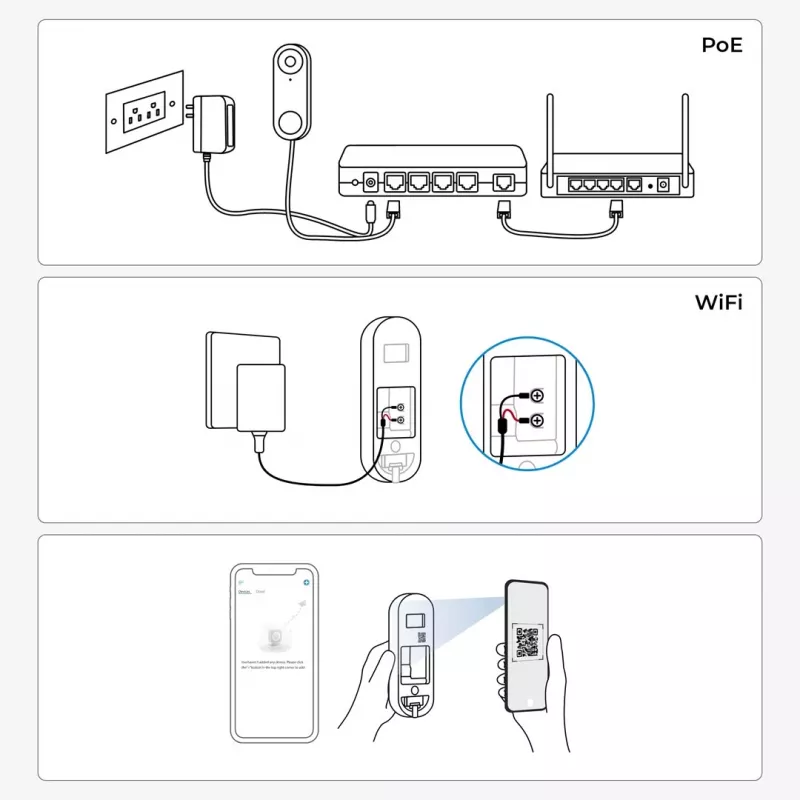 Reolink D340W Video Durvju Zvans 5MP Wi-Fi Personu Noteikšana Divvirzienu Audio