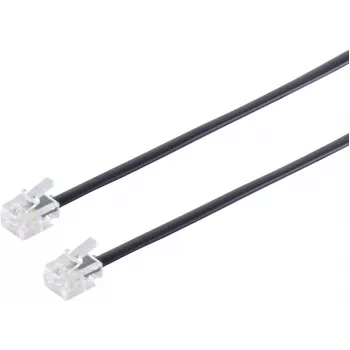 Telefona kabelis S-Impuls 70083-1.5, RJ-11 uz RJ-11, 1,5 m, melns