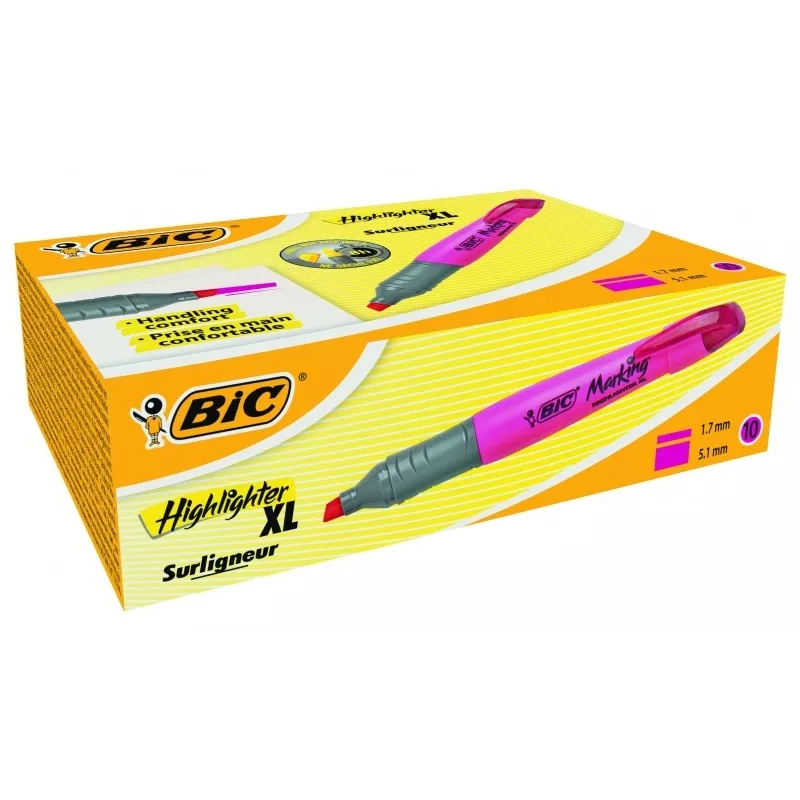 BIC marķieris XL 2-5 mm, rozā, kastīte 10 gab. 247130