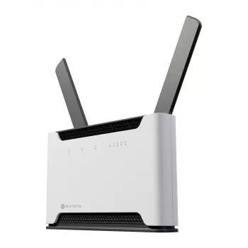 Bezvadu maršrutētājs MikroTik Chateau PRO ax — divjoslu 2,4/5 GHz, 3548 Mbit/s, PoE, 5x LAN, 2 ārējās antenas, pelēks/balts