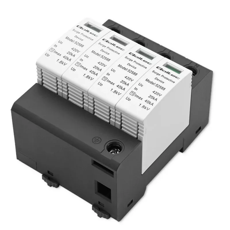 Pārsprieguma aizsargs QOLTEC 52588 AC 4P 420V T2 C — 4 polu maiņstrāvas pārsprieguma novadītājs, 420 V, 2. tips
