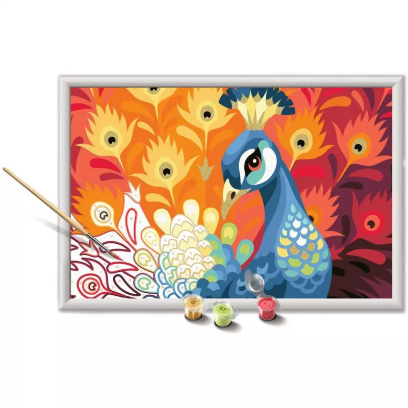 Gleznošanas komplekts Ravensburger CreArt Proud Peacock — gleznošanas komplekts