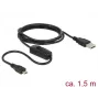 USB kabelis DeLOCK 84803 USB 2.0 1.5 m USB A Micro-USB B Melns