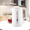Elektriskā tējkanna Maestro MR-022-balta, 2,2 L, 1850–2200 W, plastmasas korpuss, 360° pamatne, pretkaļķu filtrs, ūdens līmeņa indikators