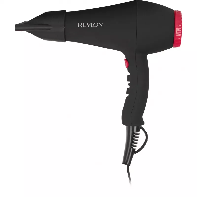 Matu žāvētājs REVLON RVDR5251E 2000 W, jonu, 3 siltuma līmeņi, 2 ātrumi, vēsā gaisa padeve — melns/rozā