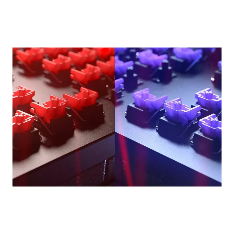 Vadu spēļu tastatūra Razer Huntsman V2 — klikšķoši violeta optiskie slēdži, RGB LED