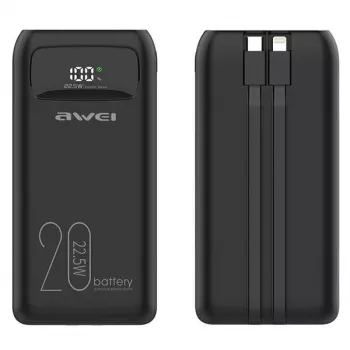 Ārējais akumulators 20000mAh P169 K 22.5W USB-C + Apple Cab