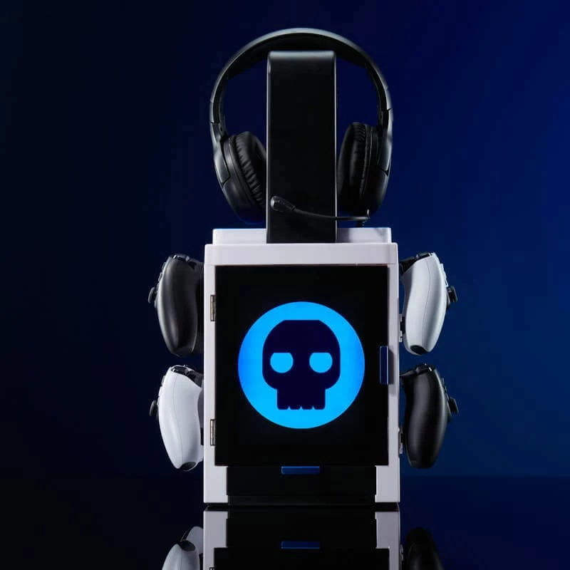 Numskull Games PS5 iedvesmots spēļu skapis, diskešu turētājs spēlēm, PlayStation 5, pelēks, vadu, 1 gab.