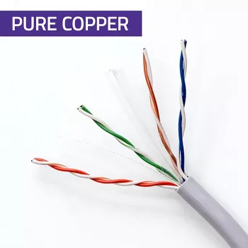 UTP patchcord kabelis CAT6 varš Cu 100m pelēks – QOLTEC 54560