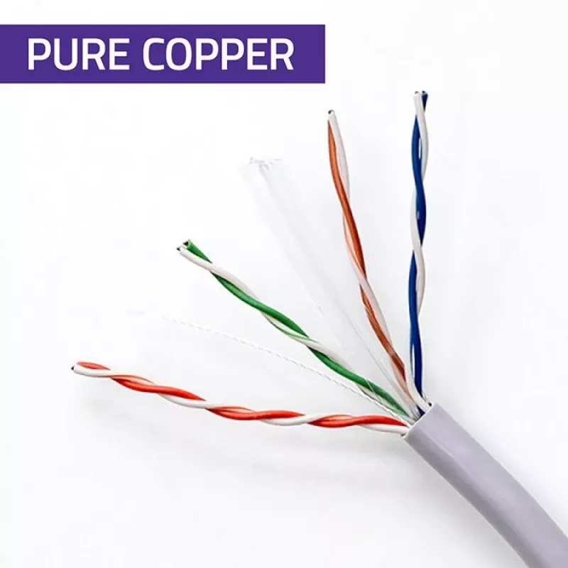 UTP patchcord kabelis CAT6 varš Cu 100m pelēks – QOLTEC 54560