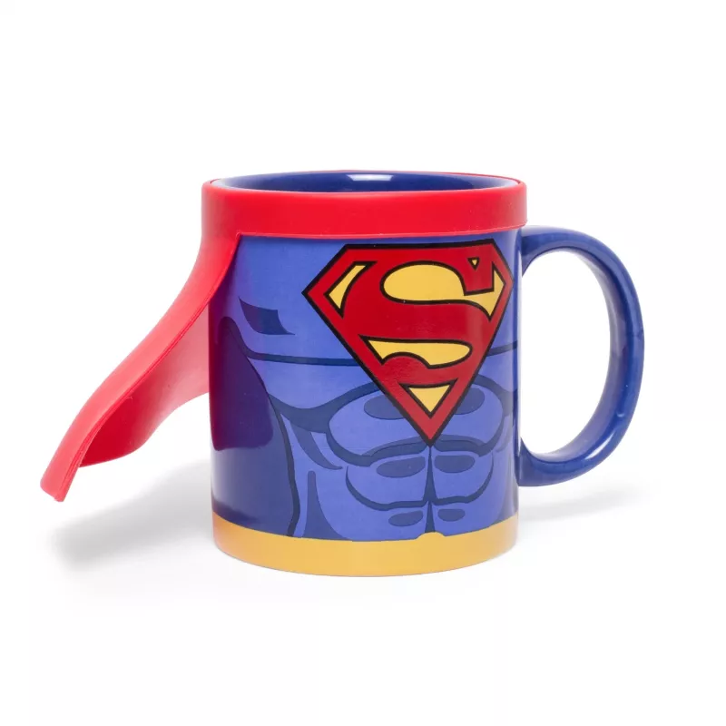 Thumbs Up Superman Mug with Cape, viens dizains, 0,25 l, Zila, Sarkana, Keramika, Silikons, Universāls, 1 gab.