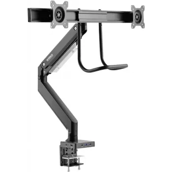 SpeaKa Professional SP-MM-820 2-virzienu monitora galda stiprinājums 43,2 cm (17) - 81,3 cm (32) Integrēta dokstacija, gāzes atsperes tehnoloģija, noliecams, pagriežams (SP-10506480)