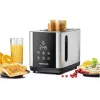 Toaster Rommelsbacher TO850 2 šķēlēm, 850 W, nerūsējošais tērauds/melns, XL spraugas