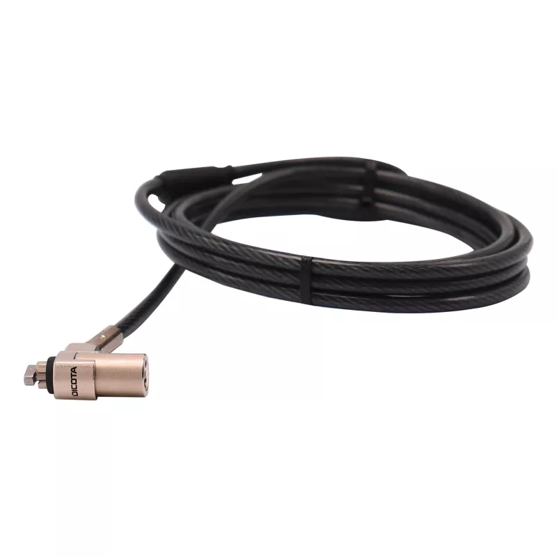 Kabeļa slēdzene DICOTA D31831 melna/sudrabota 2m apaļā atslēga
