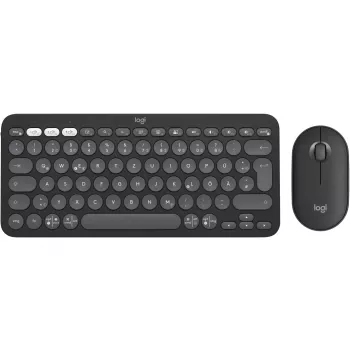 Logitech Pebble 2 Combo bezvadu tastatūra un pele QWERTZ vācu grafīta krāsā