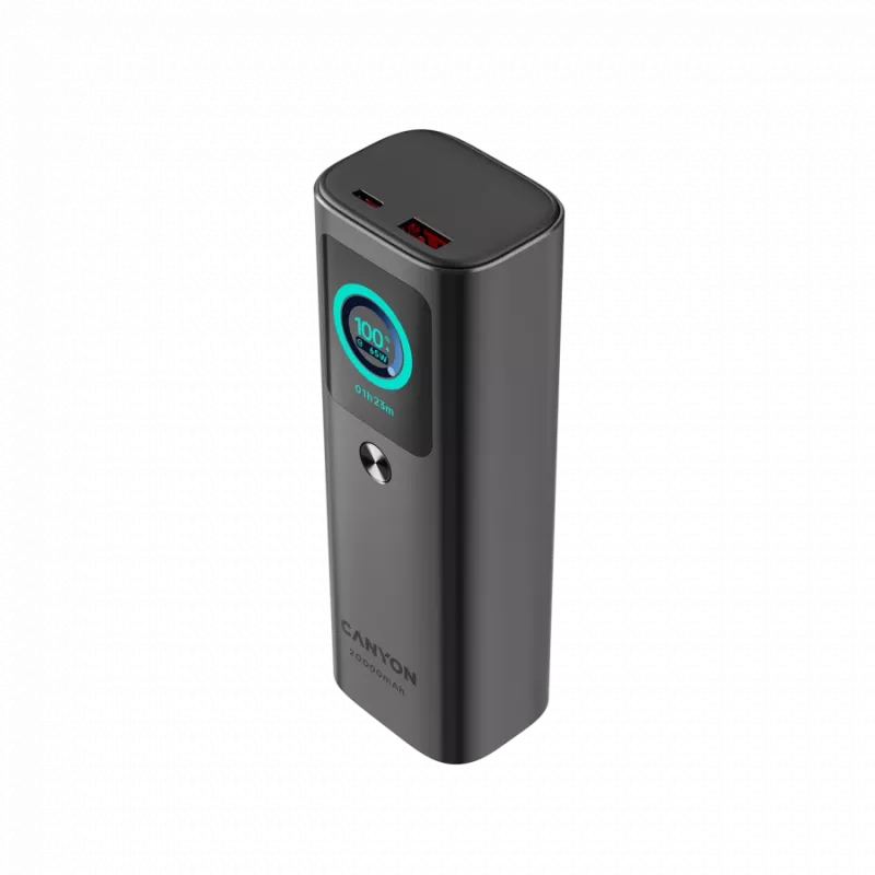 CANYON Iebūvēts kabelis jaudas banka OnPower 265 20000mAh 165W Alumīnijs Tumši pelēks