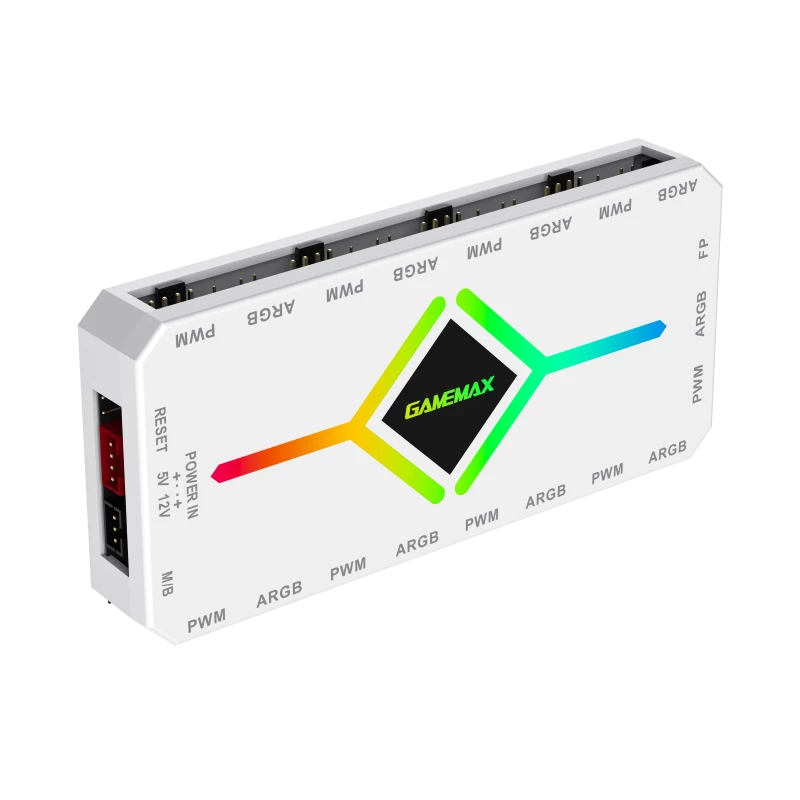 Gamemax | Tālvadība | V4.0 ARGB PWM HUB BK | Balta | Gamemax