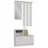 Wardrobe Shoe Cabinet top e shop VERA Cashmere GS1 — 1800×850×240 mm, veramas durvis, spogulis, 1 plaukts, 6 āķi