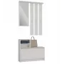 Wardrobe Shoe Cabinet top e shop VERA Cashmere GS1 — 1800×850×240 mm, veramas durvis, spogulis, 1 plaukts, 6 āķi