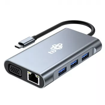 HUB 8-in-1 adapteris USB-C HDMI x2 USB VGA RJ45 PD