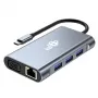 HUB 8-in-1 adapteris USB-C HDMI x2 USB VGA RJ45 PD