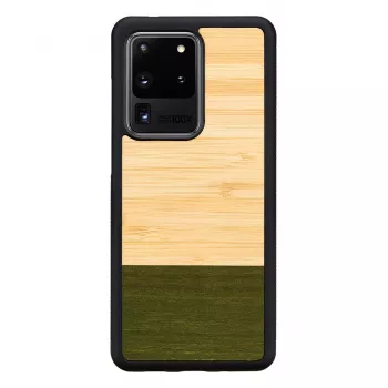 Tālruņa maciņš man and wood Galaxy S20 Ultra bambusa melns — aizsargājošs aizmugures vāciņš, dabīga bambusa ielaidums
