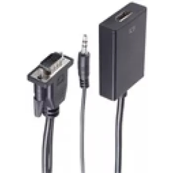 shiverpeaks BS10-01006 video kabeļa adapteris 0,15 m VGA (D-Sub) + 3,5 mm HDMI A tipa (standarta) melns (BS10-01006)